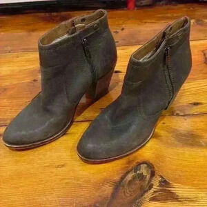 Lucky Brand Heeled leather brown western booties boots shoes size 8.5